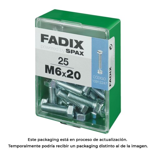 Tornillo Métrico Acero Zincado 6x20mm 25Unidades FADIX