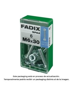 Tornillo Métrico Acero Zincado M6x30mm 6 Unidades FADIX