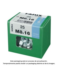 Tornillo Métrico Acero Zincado 8x16mm 25 Unidades FADIX