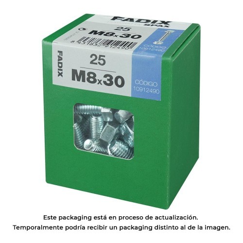 Tornillo Métrico Acero Cincado 8x30mm 25 Unidades FADIX