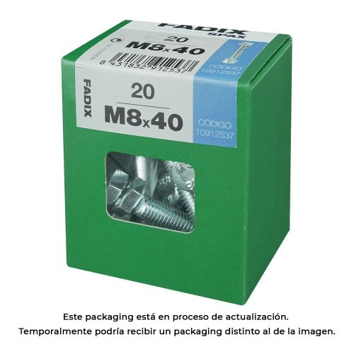 Tornillo Acero Zincado 8x40mm Cabeza Hexagonal Con Tuerca Caja 20 Unidades FADIX Tornillo Acero Zincado 8x40mm Cabeza Hexagonal Con Tuerca Caja 20 Unidades FADIX