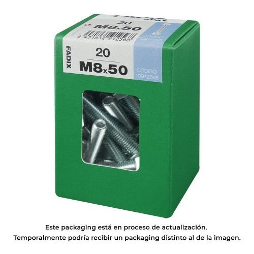 Tornillo Métrico Acero Zincado M8x50mm 20 Unidades FADIX