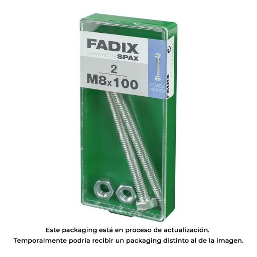 Tornillo Métrico Cabeza Hexagonal Acero Zincado 8x100mm 2 Unidades FADIX Tornillo Métrico Cabeza Hexagonal Acero Zincado 8x100mm 2 Unidades FADIX