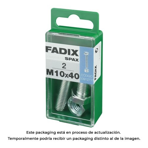 Tornillo Métrico Acero Zincado M10x40mm 2 Unidades FADIX Tornillo Métrico Acero Zincado M10x40mm 2 Unidades FADIX
