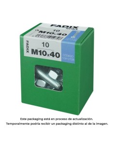 Tornillo Métrico Acero Cincado M10x40mm 10 Unidades FADIX