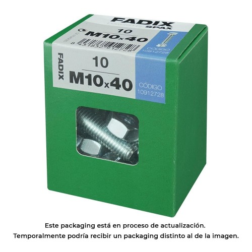 Tornillo Métrico Acero Cincado M10x40mm 10 Unidades FADIX