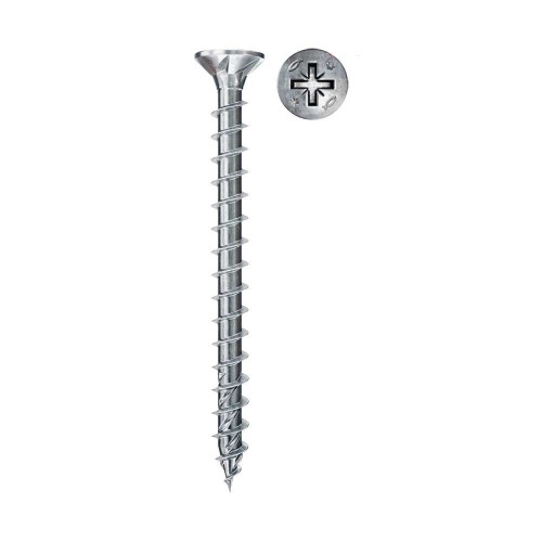 Tornillo Madera Acero 4.0x30mm Avellanado Rosca Total Pozi Cincado 200 Unidades FISCHER