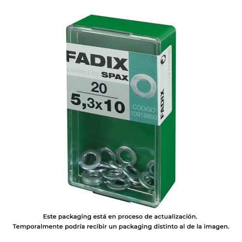 Arandela Plana Cinc 5.3x10mm 20 Unidades FADIX