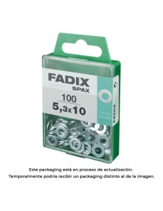 Arandela Plana Cinc 5.3x10mm Caja 100 Unidades FADIX