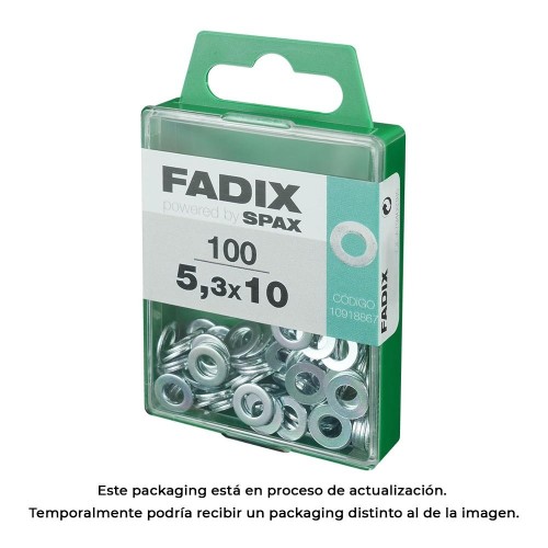 Arandela Plana Cinc 5.3x10mm Caja 100 Unidades FADIX