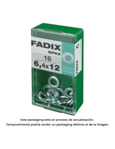 Arandela Plana Cinc 6.4x12mm Caja 16 Unidades FADIX