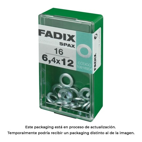 Arandela Plana Cinc 6.4x12mm Caja 16 Unidades FADIX
