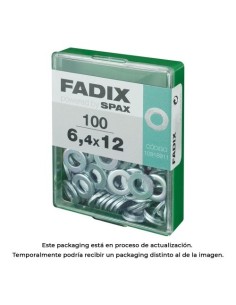 Arandela Plana Cinc 6.4x12mm 100 Unidades FADIX