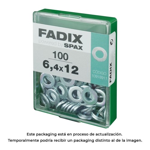 Arandela Plana Cinc 6.4x12mm 100 Unidades FADIX