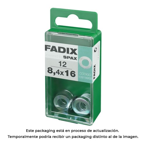 Arandela Plana Cinc 8.4x16mm Caja 12 Unidades FADIX