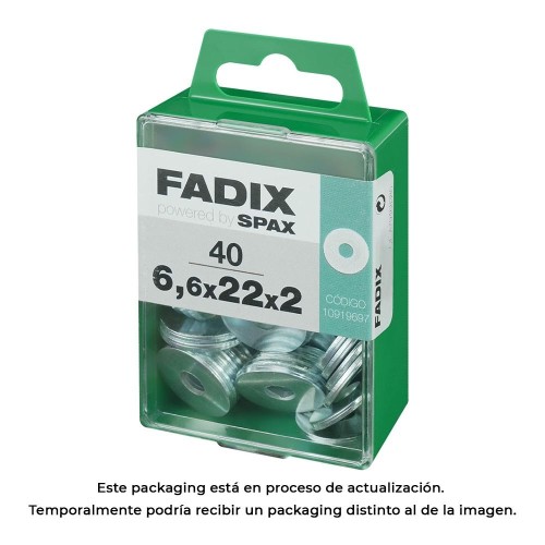 Arandela Ancha Cinc 6.6x22x2mm 40 Unidades FADIX