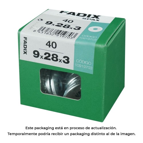 Arandela Acero Cincado 9x28x3mm 40 Unidades FADIX