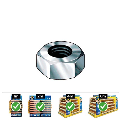Tuerca Hexagonal Acero Zincado 6mm 500 Unidades CELO