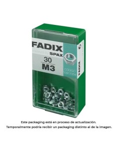 Tuerca Acero Cincado M3 Caja 30 Unidades FADIX