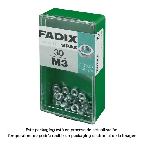 Tuerca Acero Cincado M3 Caja 30 Unidades FADIX