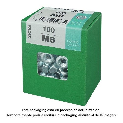 Tuerca Acero Cincado M8 Caja 100 Unidades FADIX