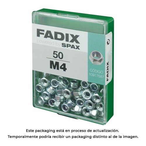 Tuerca Con Autofreno Acero Cincado M4 Caja 50 Unidades FADIX