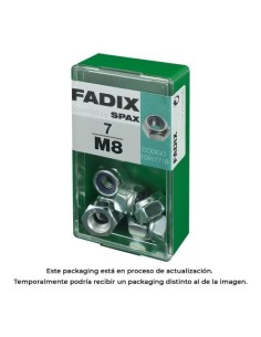 Tuerca Autoinfrenante Acero Cincado M8 Caja 7Unidades FADIX