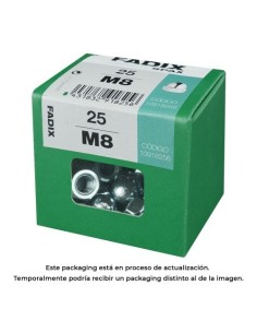 Tuerca Ciega Acero Cincado M8 Caja 25 Unidades FADIX