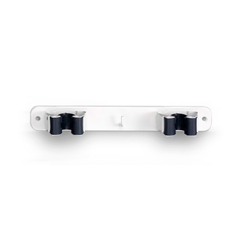 Colgador Doble Escobas Plástico Blanco INOFIX