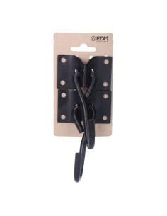 Placa Para Hamaca Acero 70x45mm Negra 2Unidades EDM