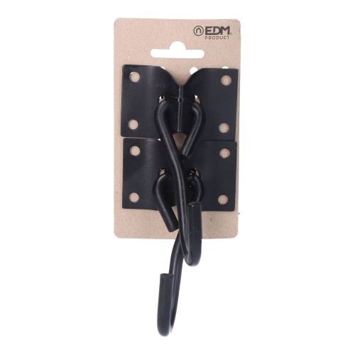 Placa Para Hamaca Acero 70x45mm Negra 2Unidades EDM