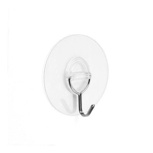 Colgador Adherente Reutilizable Gancho Móvil Ø65x20mm Transparente Soporta3kg INOFIX