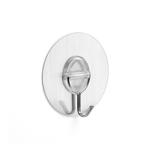 Colgador Adherente Acero Inoxidable 65x20mm Gancho Móvil Reutilizable Soporta 3kg INOFIX