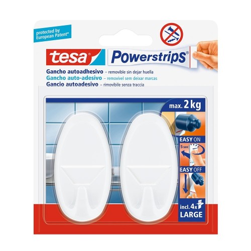 Cinta Adhesiva Doble Cara Soporte2Kg Ovalado Blanco TESA
