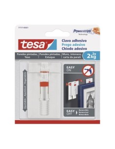 Clavo Adhesivo Ajustable Hasta 2kg Pared Pintada Yeso Desmontable Reutilizable TESA