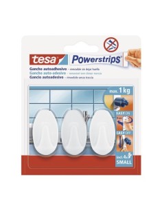 Ganchos Adhesivos Plástico 3Piezas 1Kg Blanco TESA