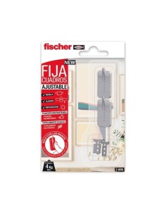 Colgador Ajustable Para Cuadros Sin Taladrar 2Unidades 4kg Yeso Madera CartónYeso FISCHER