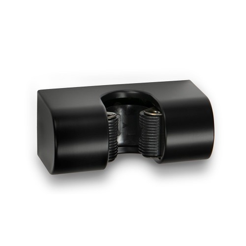 Colgador Escobas Acero Templado Abrazadera Antideslizante Fijación Adhesiva Opción Tornillos Ø5mm Negro Mate Soporta1kg INOFIX