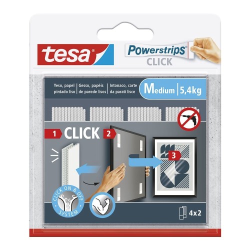 Tira Adhesiva Colgador 4x2M Soporta5.4Kg TESA