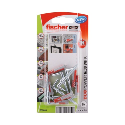 Tacos Y Alcayatas Duopower Nylon 6x30mm Blister 6 Unidades Fischer