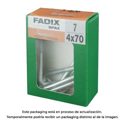 Alcayata Roscada Zinc 4.0x70mm Caja 7 Unidades FADIX