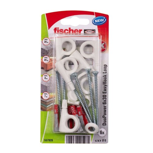 Hembrilla Cerrada Acero 8x40mm Easyhook 6 Unidades Fischer