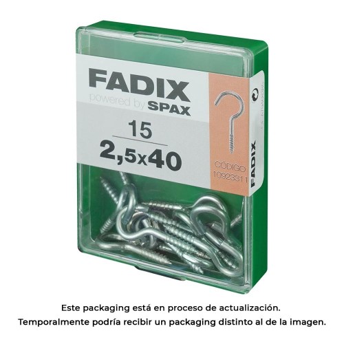 Hemrbilla Abierta Acero Cincado 2.5x40mm Caja 15 Unidades FADIX