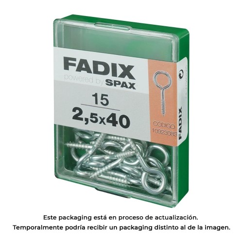 Hembrilla Cerrada Acero Cincado 2.5x40mm 15Unidades FADIX