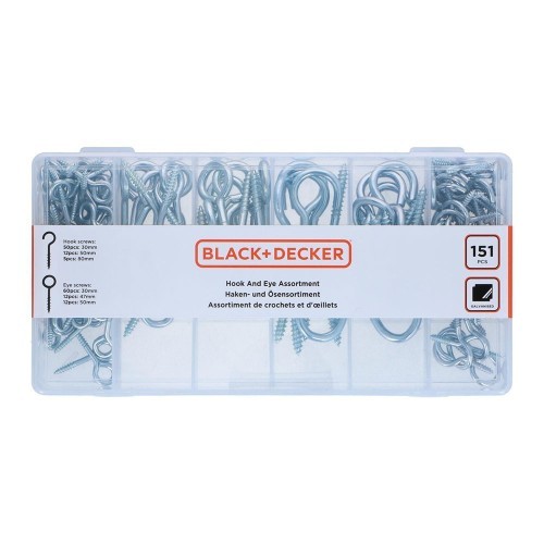 Surtido Hembrillas 151 Unidades BLACK+DECKER Surtido Hembrillas 151 Unidades BLACK+DECKER