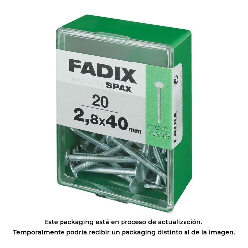 Clavo Acero 2.8x40mm Cabeza Ancha Caja 20 Unidades FADIX