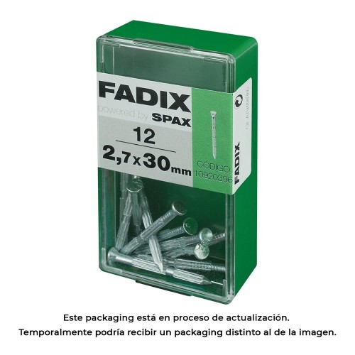 Clavo Acero 2.7x30mm Estriado Caja 12 Unidades FADIX