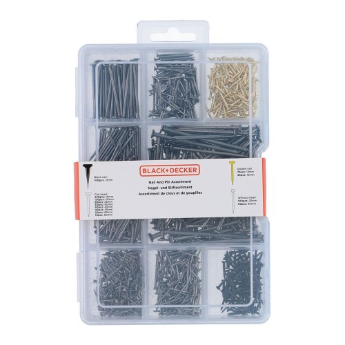 Surtido De Clavos Acero 975Piezas Black+Decker