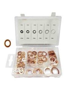 Set Arandelas Cobre 6mm 8mm 10mm 11mm 12mm 16mm 80 Unidades BENSON