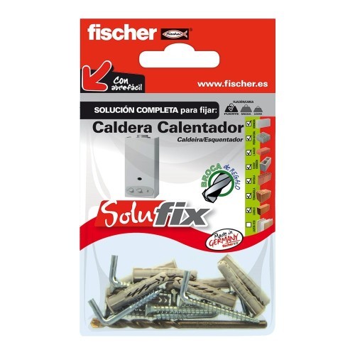 Kit Fijación Caldera Calentador 4TacosUx8x50mm 4Alcayatas5.5x70mm 1Broca8x120mm Fischer